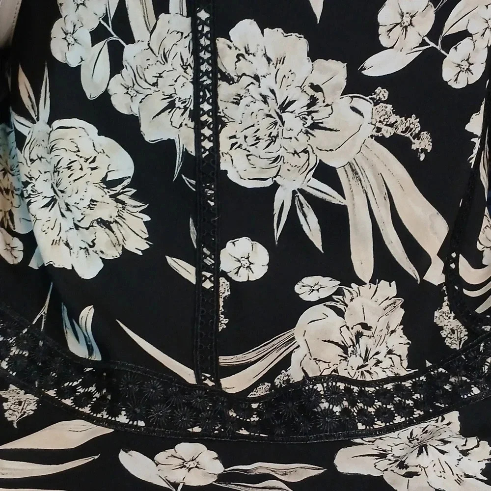 KARL LAGERFELD FLORAL EMBROIDERY TIERED SKIRT SIZE 6 - Picture 4 of 8
